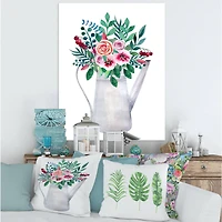 Designart - Bouquets of Flowers In Rustic Flowering Pot