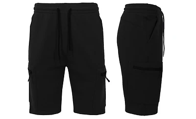 Galaxy by Harvic Men's Cargo Jogger Lounge Shorts