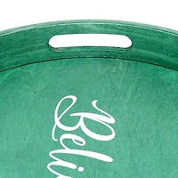 Elegant Designs™ 13.8" Round Believe Serving Tray with Handles