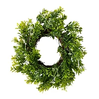 9" Green Mini Boxwood Wreath with Flowers by Ashland®