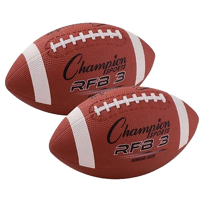 Champion Sports Junior Sized Rubber Football, 2ct.