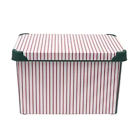Simplify Christmas Stripe Design Green Ornament Storage Tote Bin