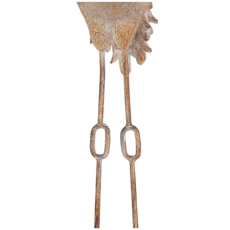 Cream Carved Crane Sculpture Set