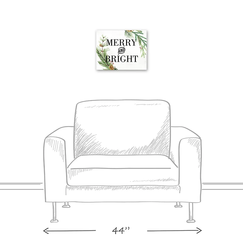 Merry And Bright 14x11 Canvas Wall Art