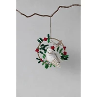 Hello Honey® 6" Wool Felt Owl in Wreath Ornament