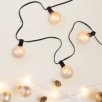 G50 Globe Christmas Light Set - Clear - 9' Black Wire -10ct
