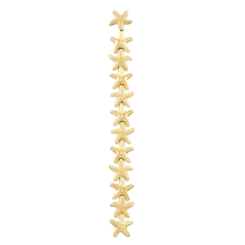 Gold Metal Starfish Beads, 14mm by Bead Landing™