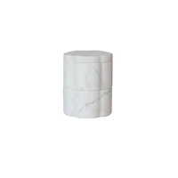 Hello Honey Elegant White Marble Pinch Pot with Lid