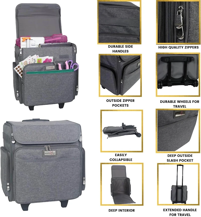 Everything Mary Heather Rolling Craft Bag with Storage