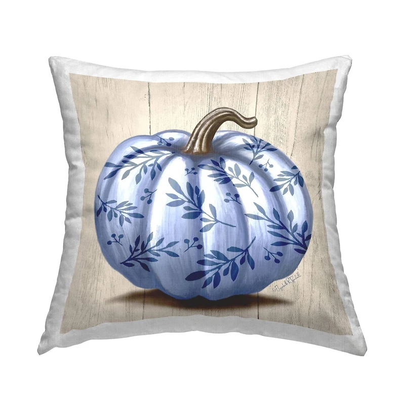 Stupell Industries Botanical Patterned Pumpkin Rustic Throw Pillow