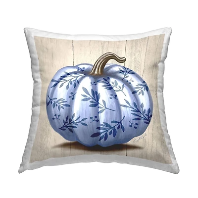 Stupell Industries Botanical Patterned Pumpkin Rustic Throw Pillow