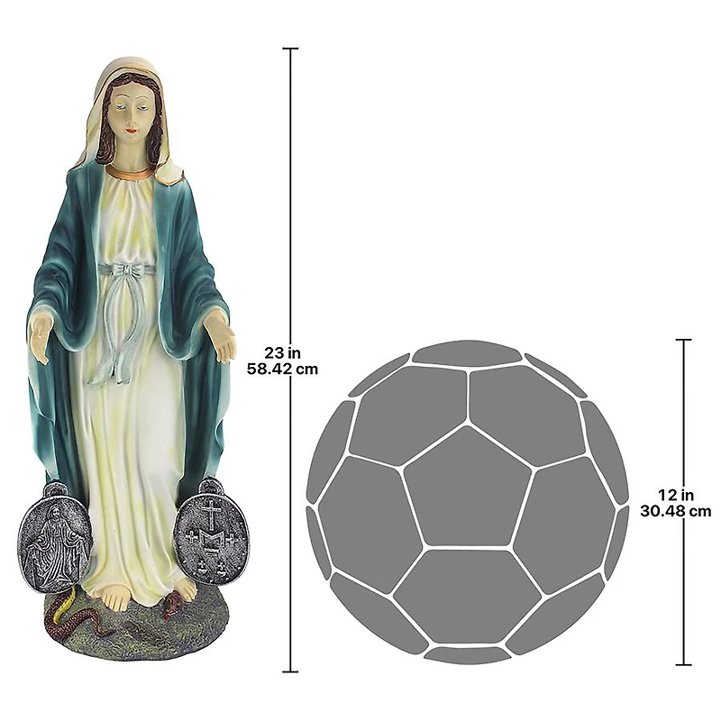 Design Toscano 22" Miraculous Medal Madonna Sacred Garden Statue