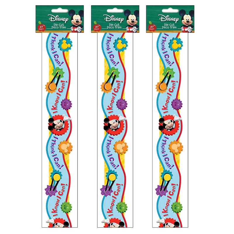 Eureka Deco Trim® Mickey Mouse Clubhouse® I Think I Can Extra Wide Cut Border, 111ft.