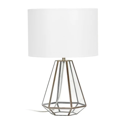 Lalia Home 18" Transparent Triagonal Brass Table Lamp