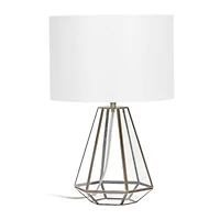 Lalia Home 18" Transparent Triagonal Brass Table Lamp