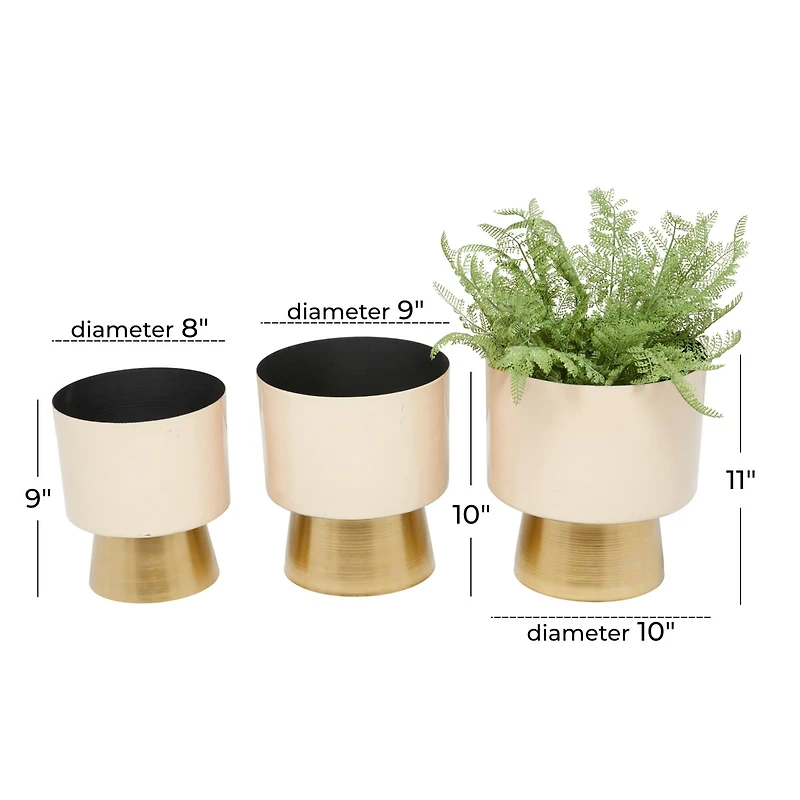 Cream Modern Planter, Set of 3" 11", 10", 9"