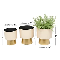 Cream Modern Planter, Set of 3" 11", 10", 9"