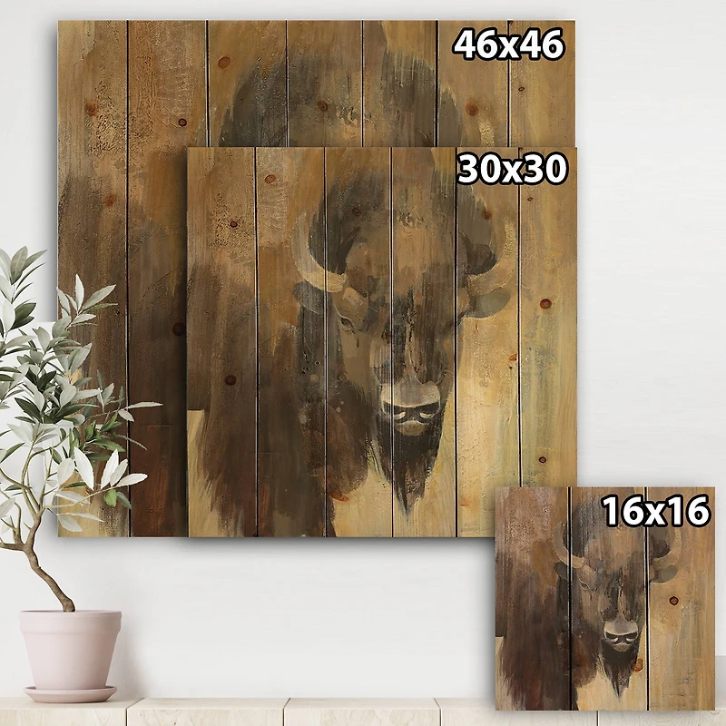 Designart - Into the Wild Gold Buffalo