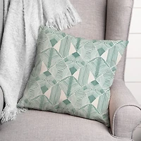 Abstract Leaves Geometric Throw Pillow