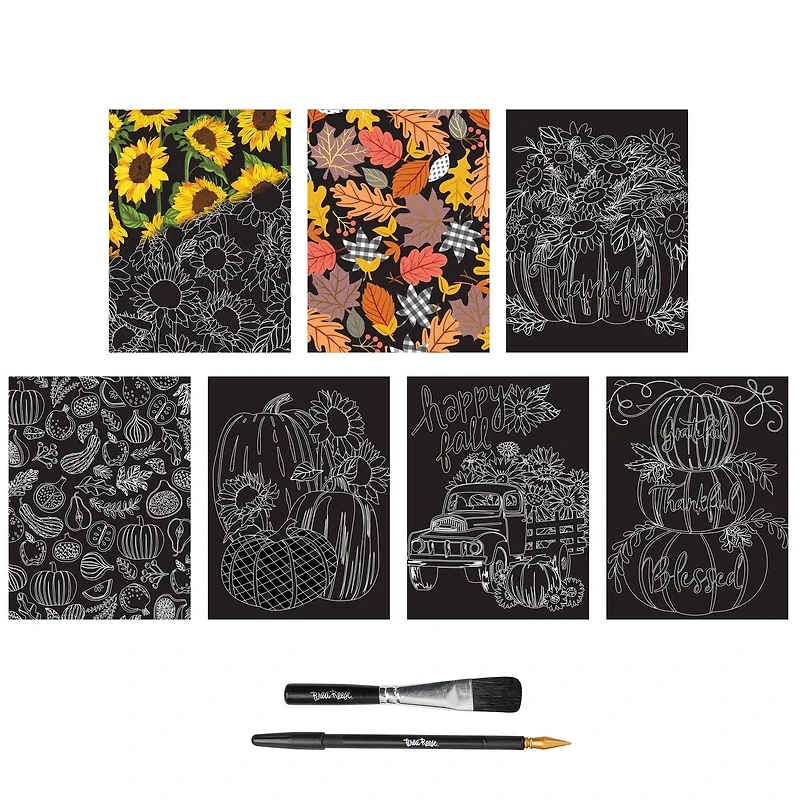 Brea Reese™ 6" x 8" Fall Harvest Scratch Art Paper Pad