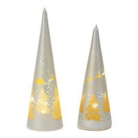 Frosted LED Glass Tree Décor Set