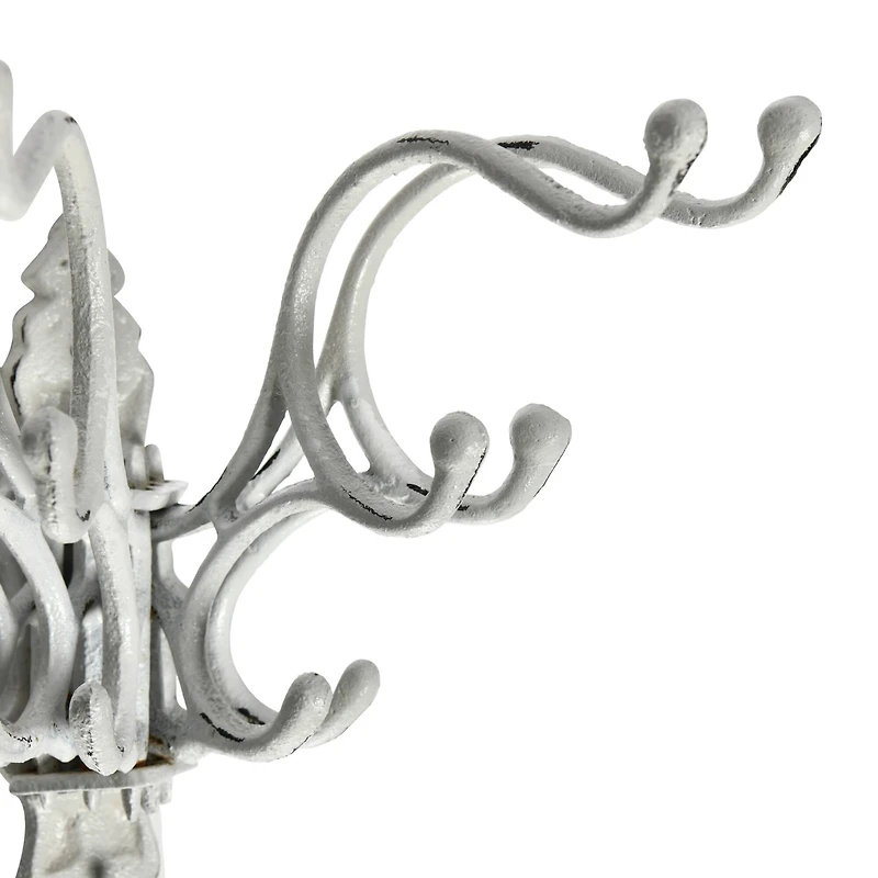Hello Honey® 7.5" White Decorative Distressed Metal Wall Hook
