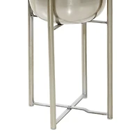 Silver Metal Glam Planter Set