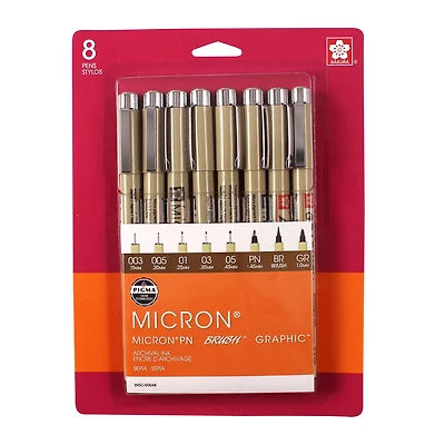 Micron® Sepia Archival Ink Pens, 8ct.