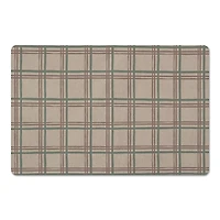 Holiday Plaid on Brown Floor Mat