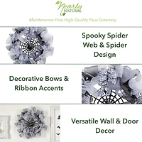 26" Halloween Spider Web Mesh Wreath