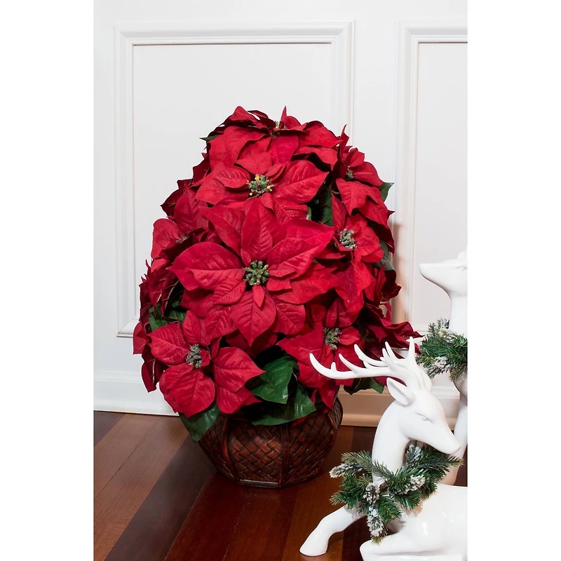 22" Potted Poinsettia with Decorative Planter