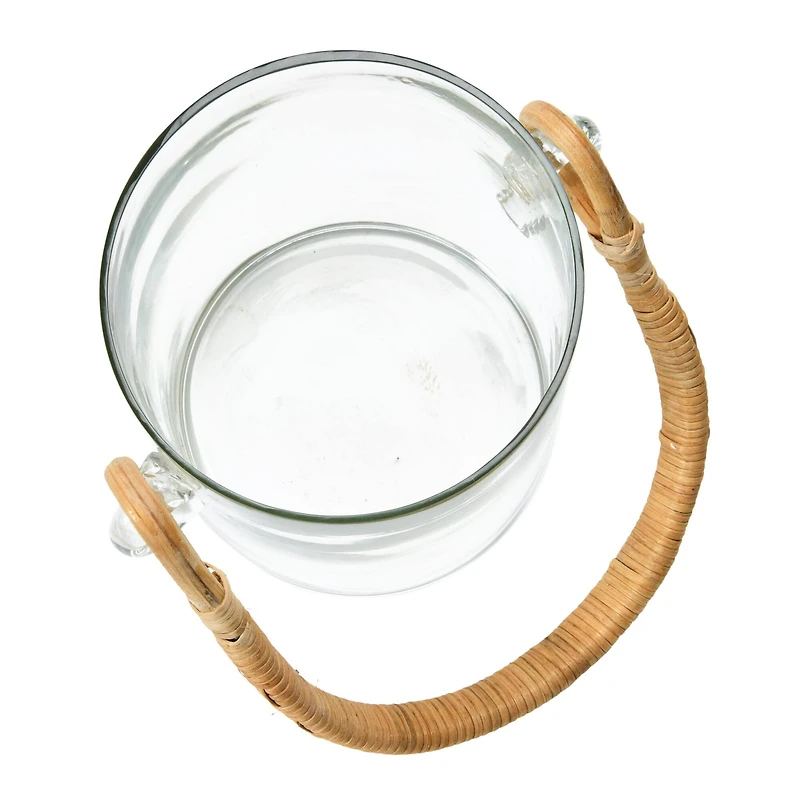 Hello Honey® 2qt. Glass Ice Bucket with Bamboo Wrapped Handle