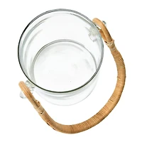 Hello Honey® 2qt. Glass Ice Bucket with Bamboo Wrapped Handle