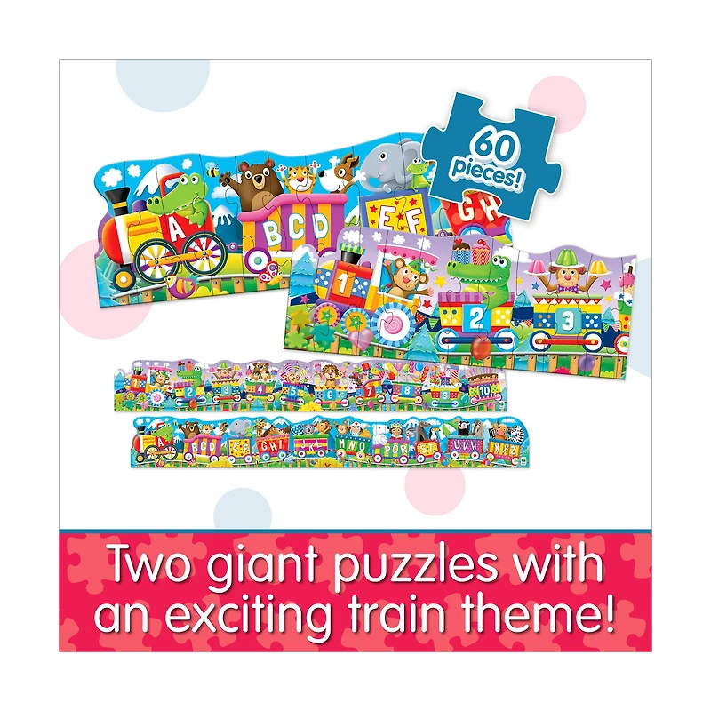 Puzzle Doubles! - ABC & 123 Trains: 60 Pcs