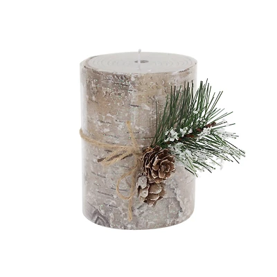 Faux Birch Pillar Candle by Ashland