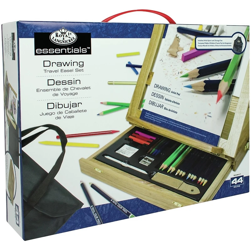 Royal & Langnickel® Essentials™ 44 Piece Drawing Travel Easel Set