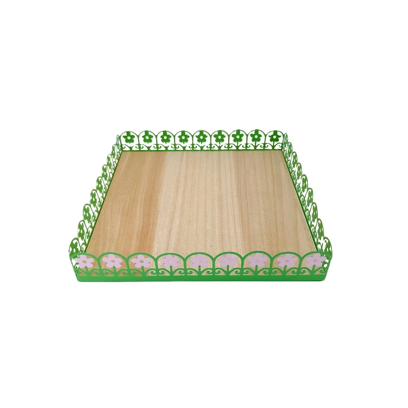 12" Green Metal Flower Tray by Ashland®