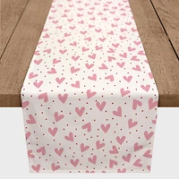 Heart Polka Pattern 16" x 90" Cotton Twill Runner