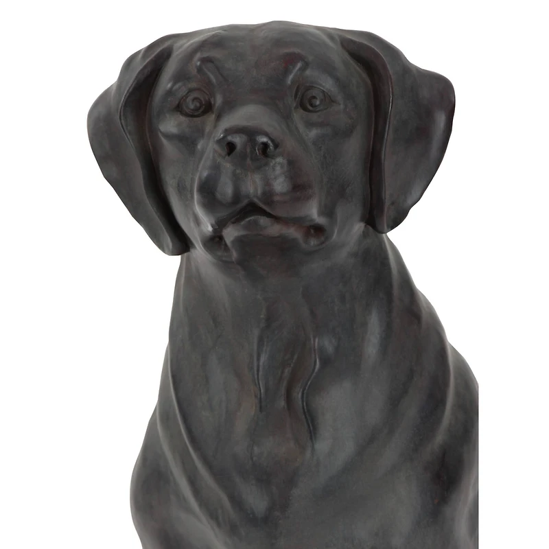 20" Brown Traditional Polystone Dog Sculpture