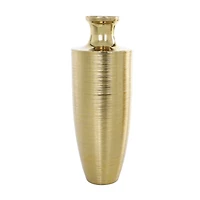 Gold Aluminum Brushed Textured Vase Set