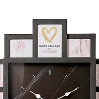 American Art Decor Picture Frame Collage Clock 12 Photo Display Slots Black, 20" x 20"