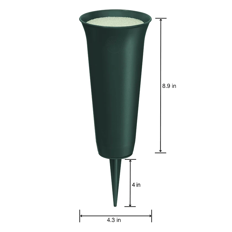 FloraCraft® Eternity™ Green Plastic Cemetery Vase with FloraFōM® Insert