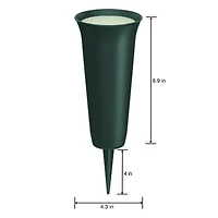 FloraCraft® Eternity™ Green Plastic Cemetery Vase with FloraFōM® Insert