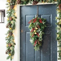 Glitzhome® 26" Berry, Pinecone & Bell Teardrop