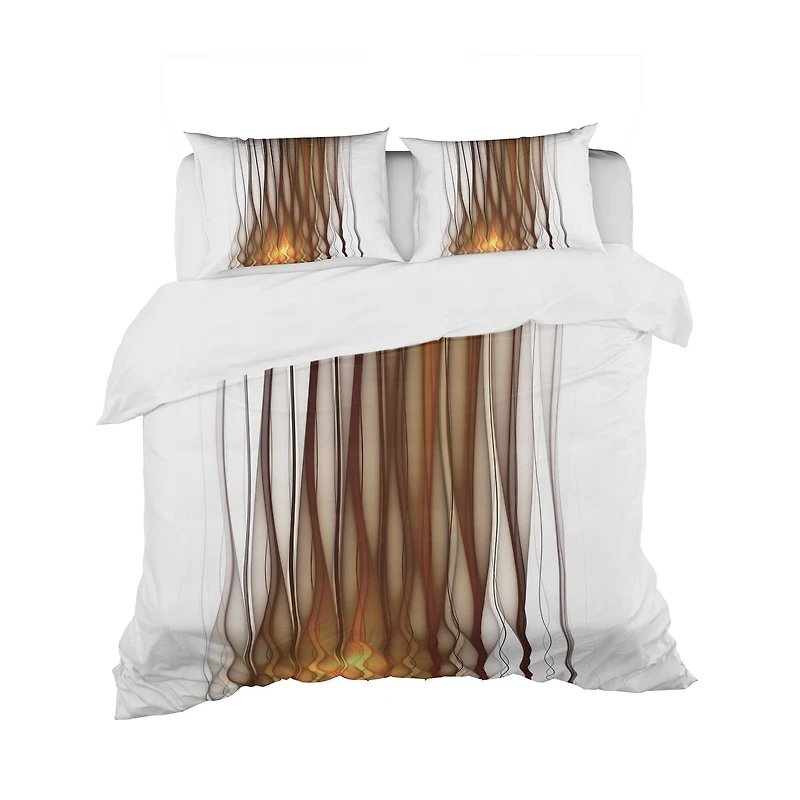 Designart 'Yellow Fractal Flames Pattern' Modern & Contemporary Bedding Set