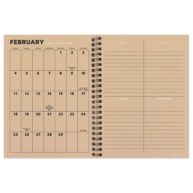 TF Publishing 2024 Leaflet Medium Weekly Monthly Planner