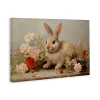 Stupell Industries Easter Bunny with Flower Bundles Canvas Wall Art