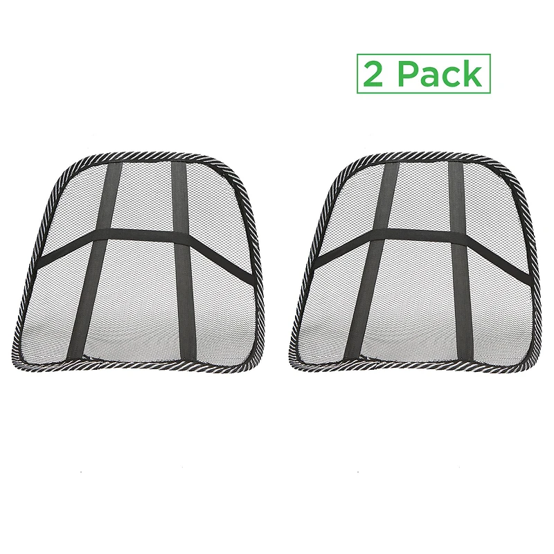 Mind Reader Black Mesh Lumbar Support Adjustable Cushion Set