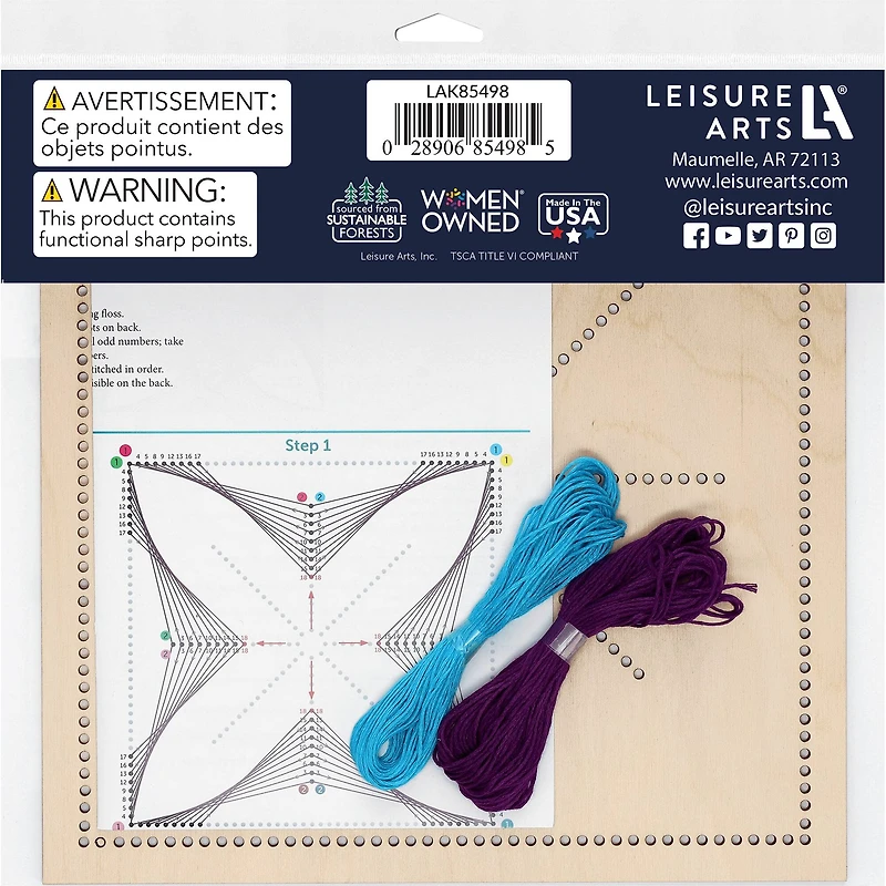 Leisure Arts® Intermediate Butterfly Wood Stitched String Art Panel Kit
