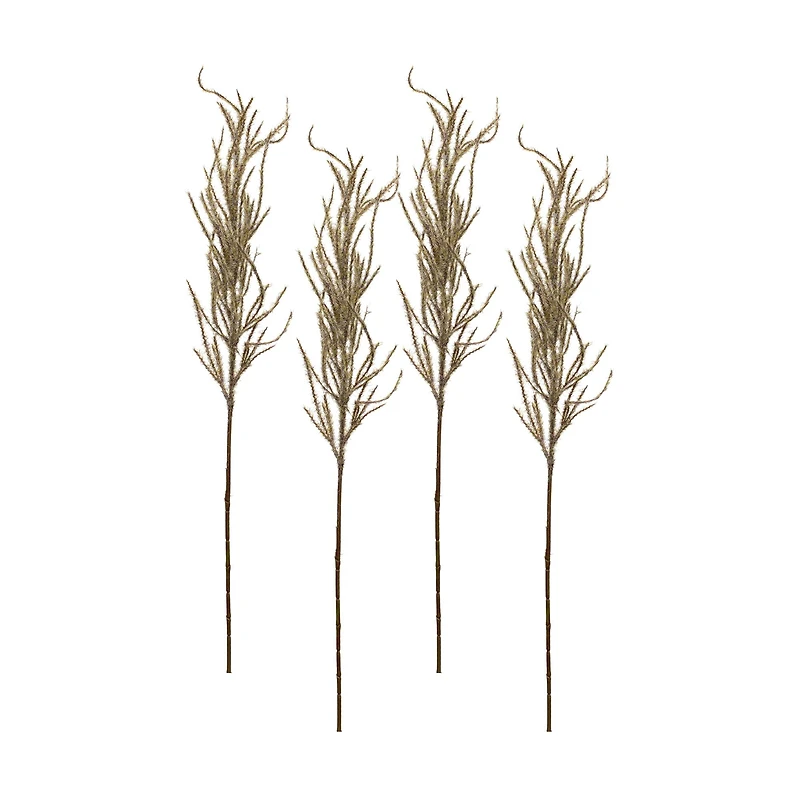 31" Flocked Beige Pampas Grass Sprays, 4ct.